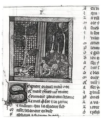 Der Fuchs schmeichelt Chanteclerc, aus Le Roman de Renart